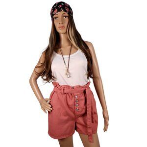LOFT by High-Rise Paper bag‎ Waist Shorts with Belt & Button Fly Size XS